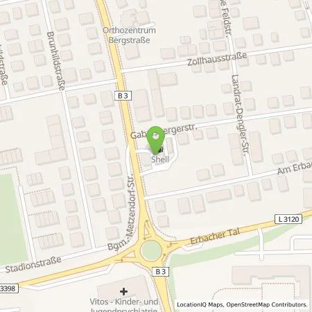 Standortübersicht der Tankstelle Shell Deutschland GmbH in 64646 Heppenheim