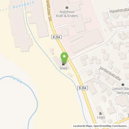 Standortübersicht der Tankstelle Shell Deutschland GmbH in 36043 Fulda