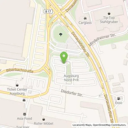 Standortübersicht der Tankstelle Stadtwerke Augsburg Energie GmbH in 86154 Augsburg