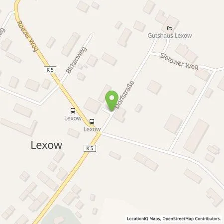 Standortübersicht der Tankstelle Gutshaus Lexow B. Buschow & P. Oldendorf GbR in 17209 Walow OT Lexow