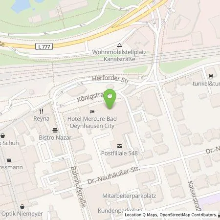 Standortübersicht der Tankstelle MERCURE HOTEL BAD OEYNHAUSEN CITY in 32545 Bad Oeynhausen