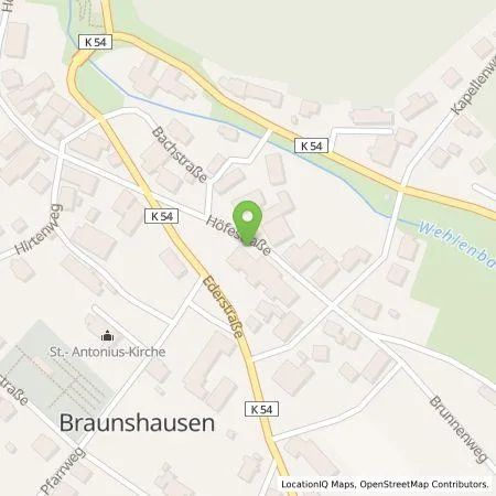 Standortübersicht der Tankstelle Dirk Josef Knecht e.K. in 59969 Hallenberg-Braunshausen