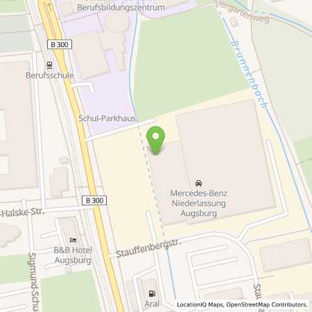 Standortübersicht der Strom (Elektro) Tankstelle: Mercedes- Benz AG - Niederlassung Augsburg in 86161, Augsburg