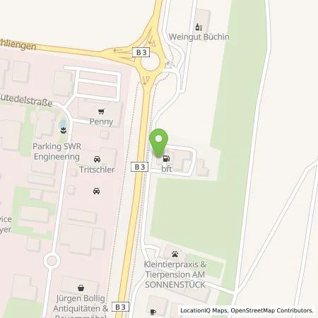 Standortübersicht der Tankstelle naturenergie hochrhein AG in 79418 Schliengen