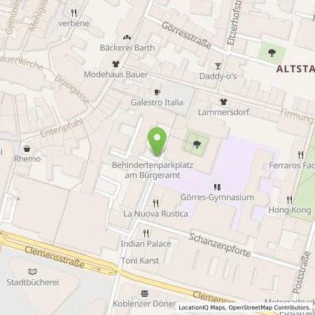 Standortübersicht der Tankstelle Energieversorgung Mittelrhein AG in 56068 Koblenz