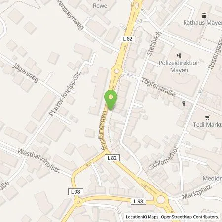 Standortübersicht der Tankstelle Energieversorgung Mittelrhein AG in 56727 Mayen