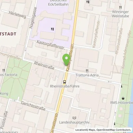 Standortübersicht der Tankstelle Energieversorgung Mittelrhein AG in 56068 Koblenz