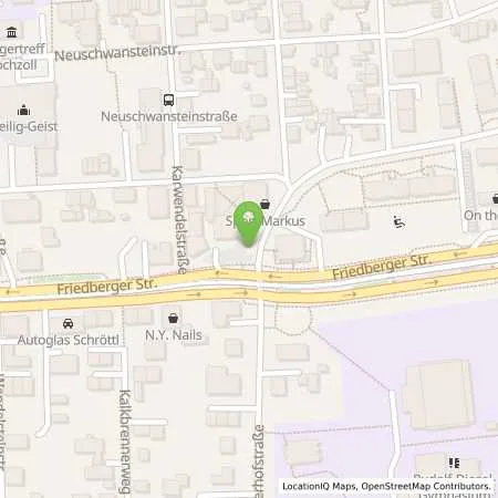 Standortübersicht der Tankstelle Stadtwerke Augsburg Energie GmbH in 86163 Augsburg