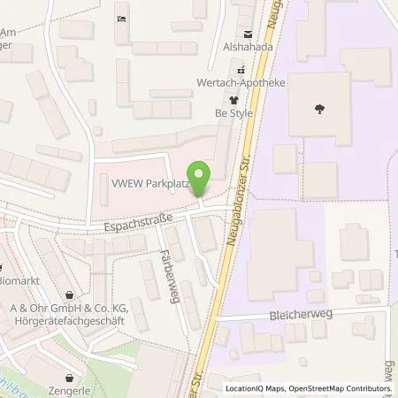 Standortübersicht der Tankstelle VWEW Kommunal GmbH in 87600 Kaufbeuren