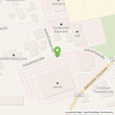 Standortübersicht der Tankstelle Famila-Warenhaus Lübeck GmbH & Co. KG in 25917 Leck