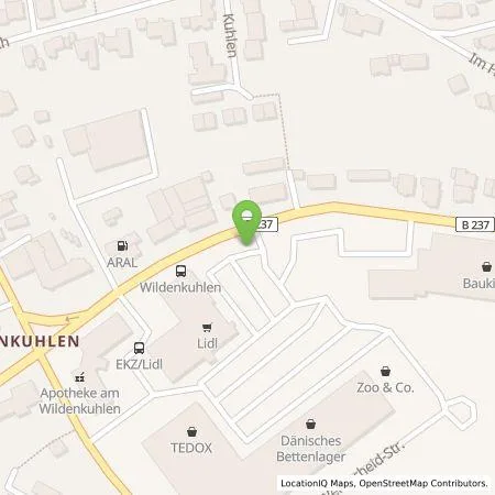 Standortübersicht der Tankstelle Mark-E Aktiengesellschaft in 58566 Kierspe