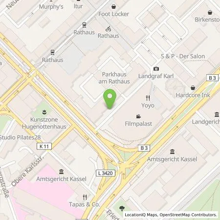 Standortübersicht der Tankstelle Städtische Werke AG in 34117 Kassel