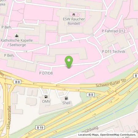 Standortübersicht der Tankstelle Stadtwerke Würzburg AG in 97080 Würzburg