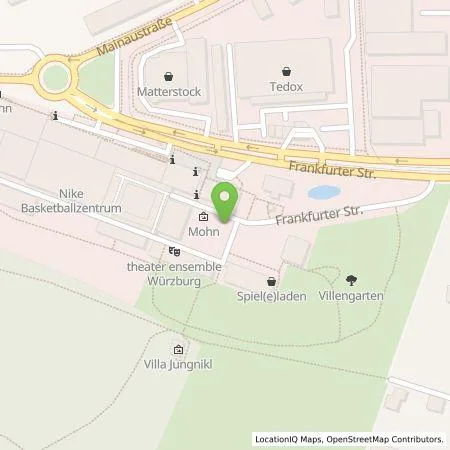 Standortübersicht der Tankstelle Stadtwerke Würzburg AG in 97082 Würzburg