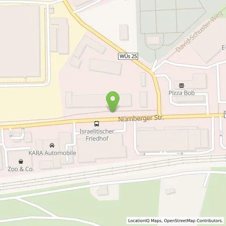 Standortübersicht der Tankstelle Stadtwerke Würzburg AG in 97076 Würzburg