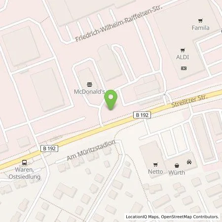 Standortübersicht der Tankstelle team energie GmbH & Co. KG in 17192 Waren (Müritz)