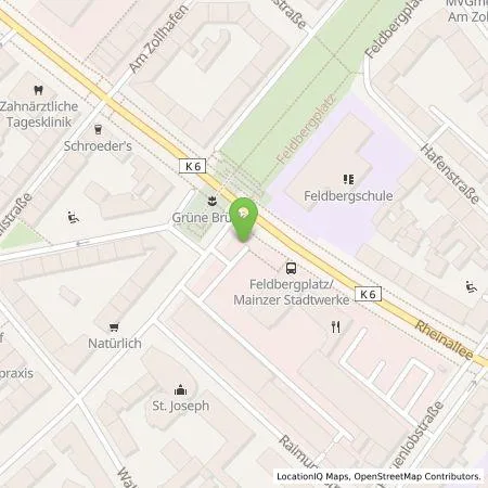 Standortübersicht der Tankstelle Mainzer Stadtwerke AG in 55118 Mainz