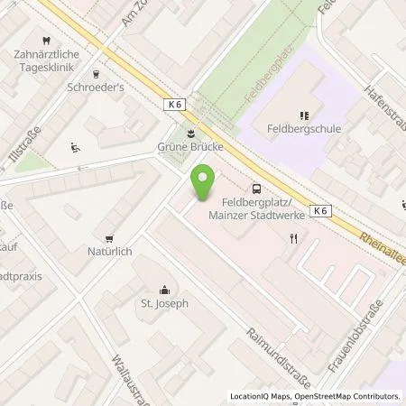 Standortübersicht der Tankstelle Mainzer Stadtwerke AG in 55118 Mainz