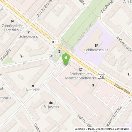 Standortübersicht der Tankstelle Mainzer Stadtwerke AG in 55118 Mainz