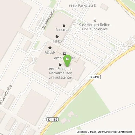 Standortübersicht der Tankstelle Allego GmbH in 68535 Edingen (Neckarh.)