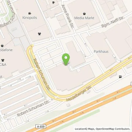 Standortübersicht der Tankstelle Allego GmbH in 68519 Viernheim