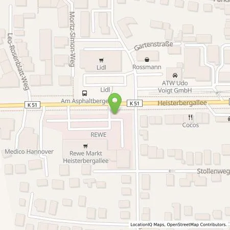 Standortübersicht der Tankstelle Allego GmbH in 30453 Hannover