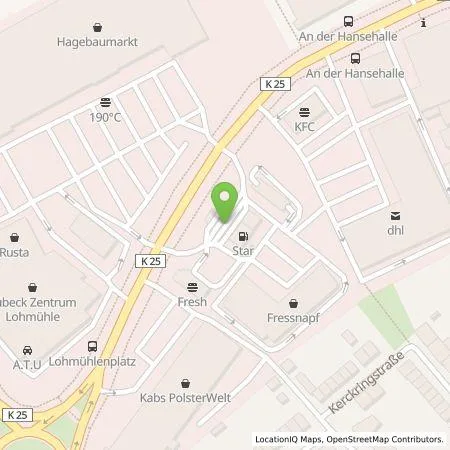 Standortübersicht der Tankstelle Allego GmbH in 23554 Lübeck