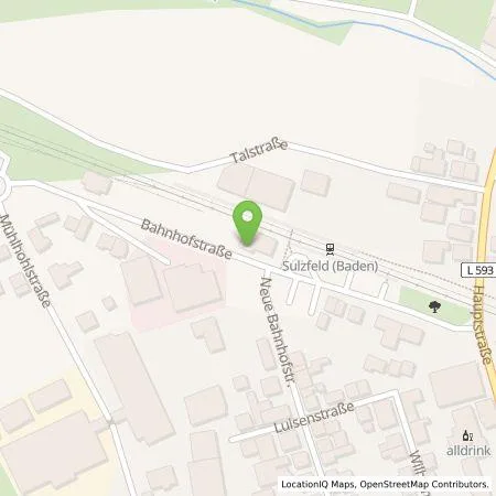 Standortübersicht der Tankstelle Energie- und Wasserversorgung Bruchsal GmbH in 75056 Sulzfeld