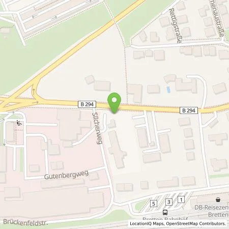 Standortübersicht der Tankstelle Energie- und Wasserversorgung Bruchsal GmbH in 75015 Bretten