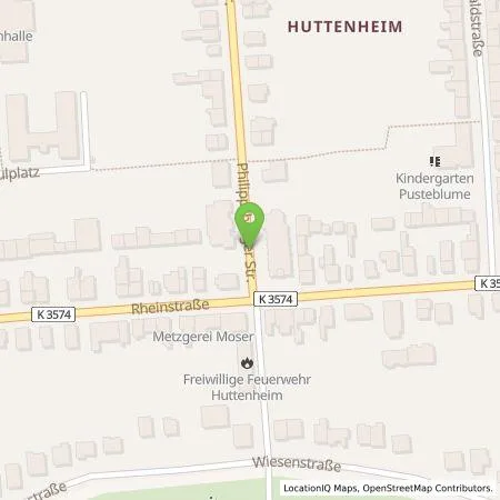 Standortübersicht der Tankstelle Energie- und Wasserversorgung Bruchsal GmbH in 76661 Philippsburg