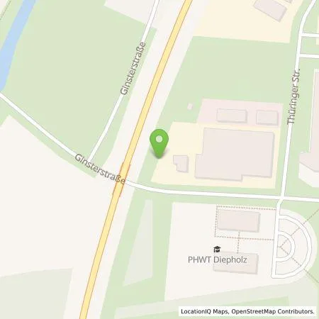 Standortübersicht der Tankstelle Stadtwerke EVB Huntetal GmbH in 49356 Diepholz