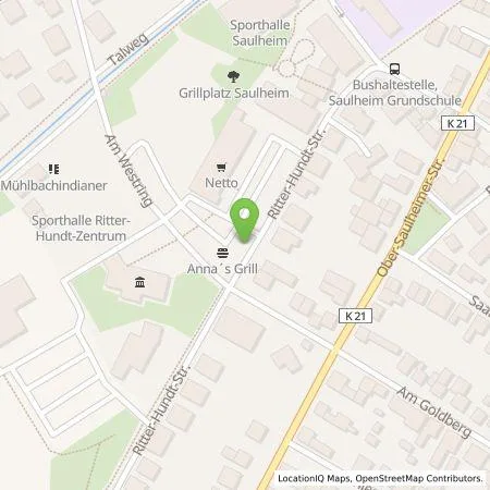 Standortübersicht der Tankstelle Energie- und Servicebetrieb Wörrstadt (AöR) in 55291 Saulheim
