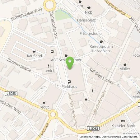 Standortübersicht der Tankstelle Regioladen+ GmbH & Co.KG in 34497 Korbach