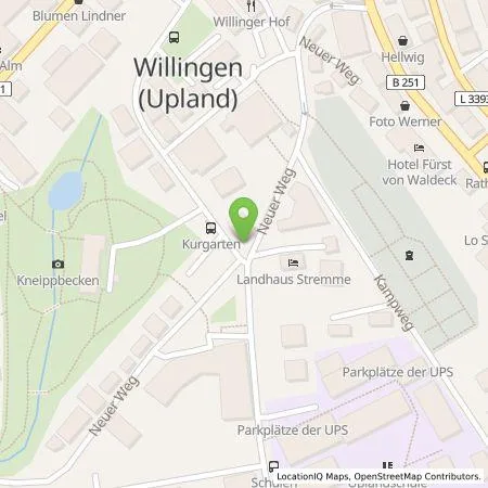 Standortübersicht der Tankstelle Regioladen+ GmbH & Co.KG in 34508 Willingen (Upland)