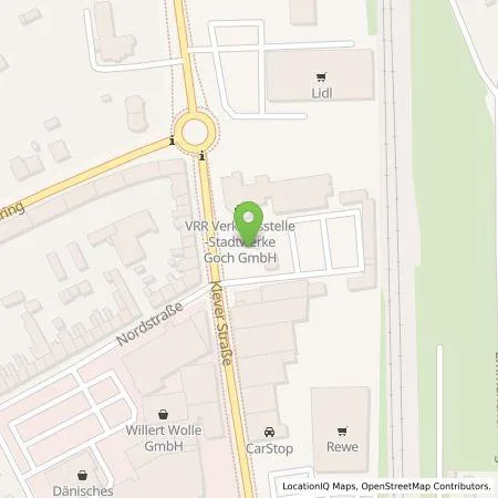 Standortübersicht der Tankstelle Stadtwerke Goch Energie GmbH in 47574 Goch