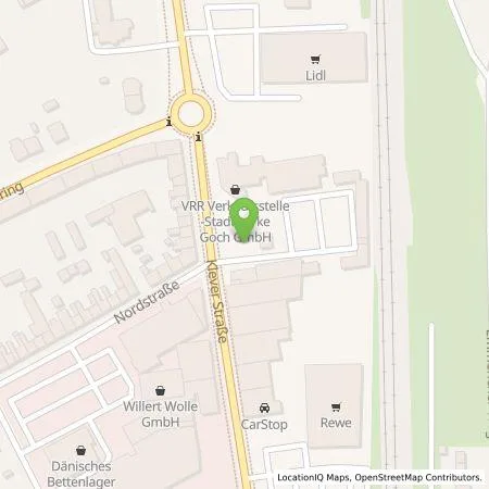 Standortübersicht der Tankstelle Stadtwerke Goch Energie GmbH in 47574 Goch