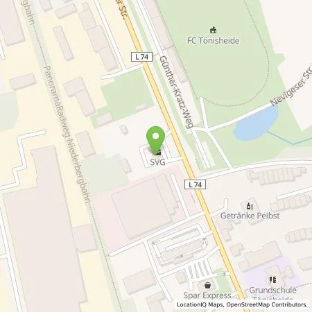 Standortübersicht der Tankstelle Neue Energien GmbH in 42553 Velbert (Neviges)