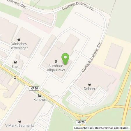 Standortübersicht der Tankstelle KreuterMedeleSchäfer GmbH & Co. KG in 87600 Kaufbeuren