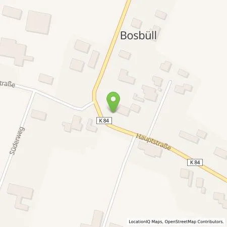 Standortübersicht der Tankstelle Stadtwerke Nordfriesland GmbH in 25899 Bosbüll