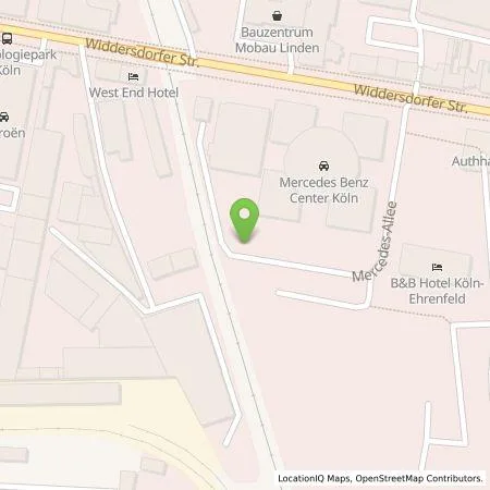 Standortübersicht der Tankstelle Mercedes- Benz AG - Niederlassung Köln / Leverkusen in 50825 Köln