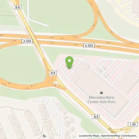 Standortübersicht der Tankstelle Mercedes- Benz AG - Niederlassung Köln / Leverkusen in 51149 Köln Porz