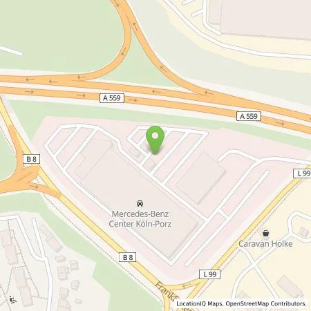 Standortübersicht der Tankstelle Mercedes- Benz AG - Niederlassung Köln / Leverkusen in 51149 Köln