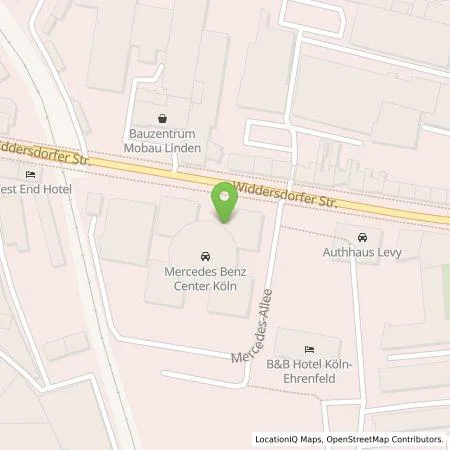 Standortübersicht der Tankstelle Mercedes- Benz AG - Niederlassung Köln / Leverkusen in 50825 Köln