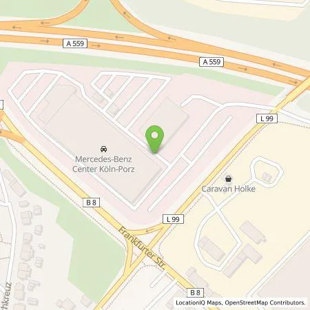 Standortübersicht der Tankstelle Mercedes- Benz AG - Niederlassung Köln / Leverkusen in 51149 Köln