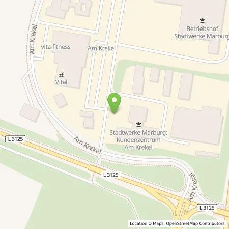 Standortübersicht der Tankstelle Erneuerbare für Marburg-Biedenkopf GmbH & Co. KG in 35039 Marburg