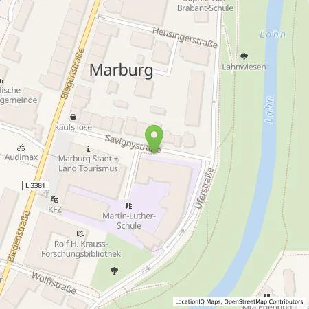 Standortübersicht der Tankstelle Erneuerbare für Marburg-Biedenkopf GmbH & Co. KG in 35037 Marburg