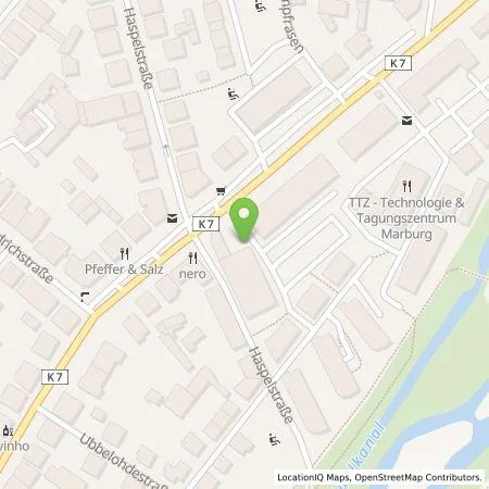 Standortübersicht der Tankstelle Erneuerbare für Marburg-Biedenkopf GmbH & Co. KG in 35037 Marburg