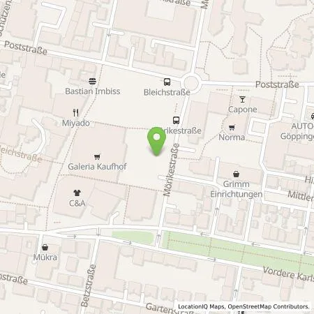 Standortübersicht der Tankstelle B+B Parkhaus GmbH & Co.KG in 73033 Göppingen