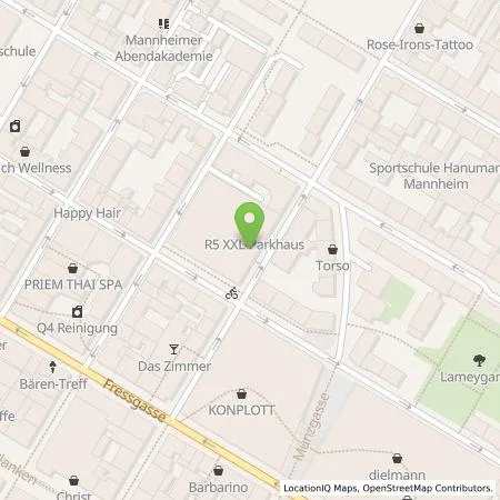 Standortübersicht der Tankstelle B+B Parkhaus GmbH & Co.KG in 68161 Mannheim