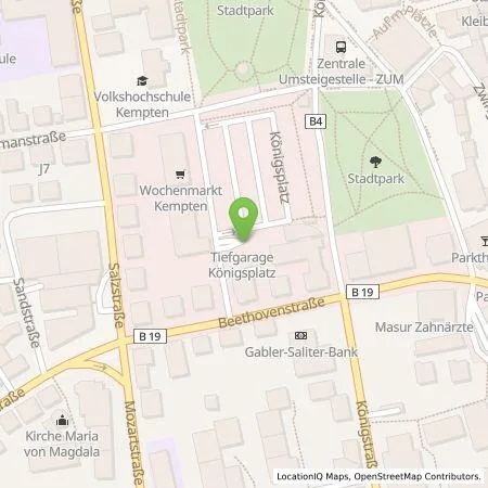 Standortübersicht der Tankstelle B+B Parkhaus GmbH & Co.KG in 87435 Kempten